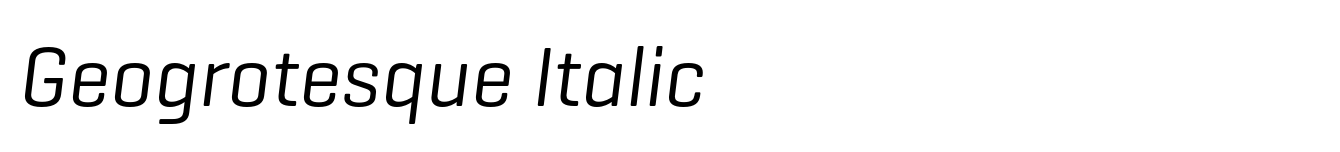 Geogrotesque Italic
